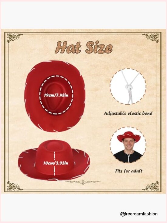 Felt Cowboy Hat with Adjustable Strap Wide Brim Western Sheriff Costume main image 6